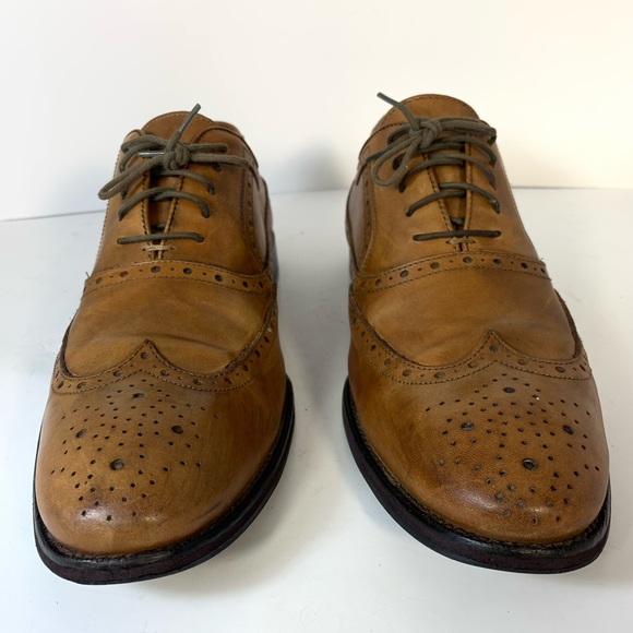 Johnston Murphy Chestnut Brogue Oxford Shoes Sz 11 - Picture 2 of 8